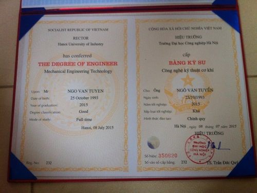 Làm Bằng Đại Học Công Nghiệp Bao Test Phôi Và Công Chứng