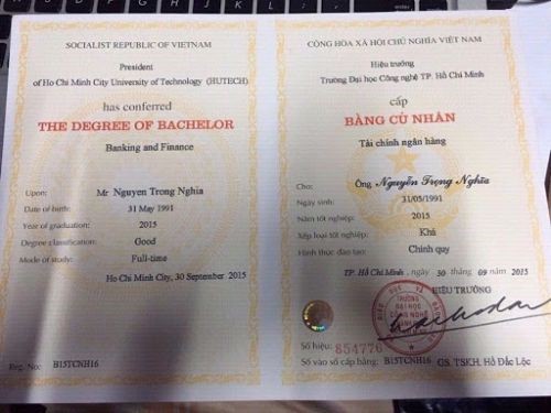 Làm Bằng Đại Học HUTECH Chất Lượng Như Thật