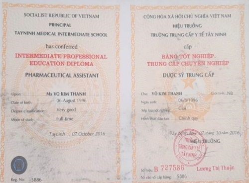 Làm bằng trung cấp y dược phôi thật giá rẻ
