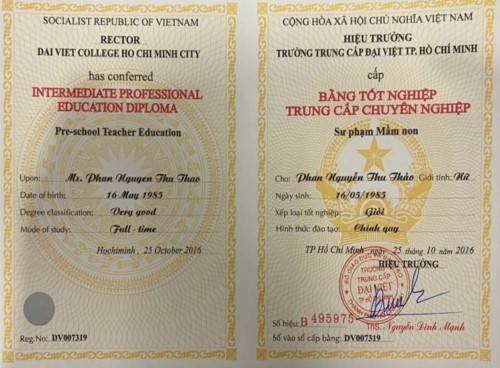 Làm bằng trung cấp sư phạm mầm non