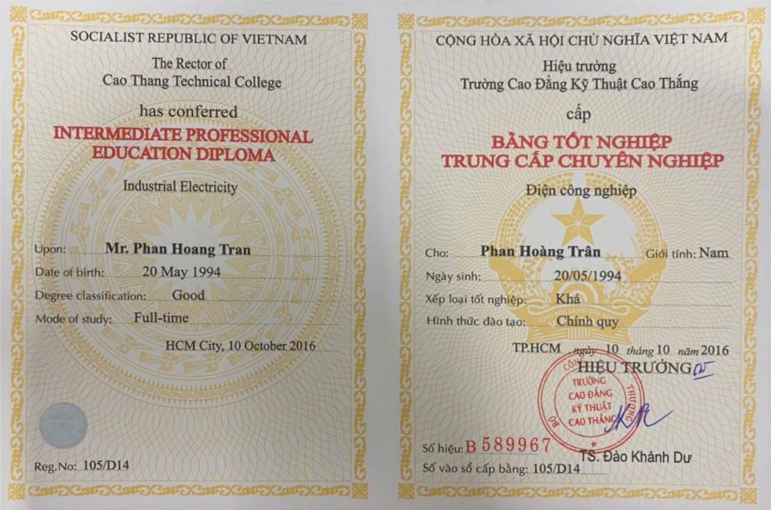 Làm bằng trung cấp điện và cơ khí