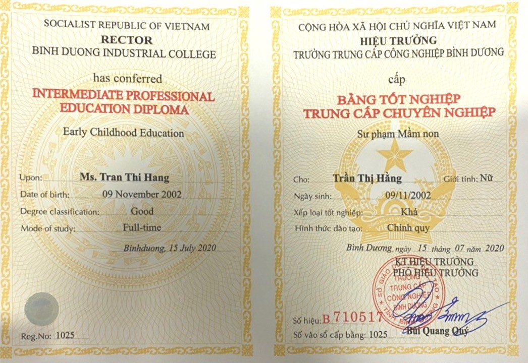 Làm Bằng Trung Cấp Có Hồ Sơ Gốc Tại Trường An Toàn Và Uy TÍn