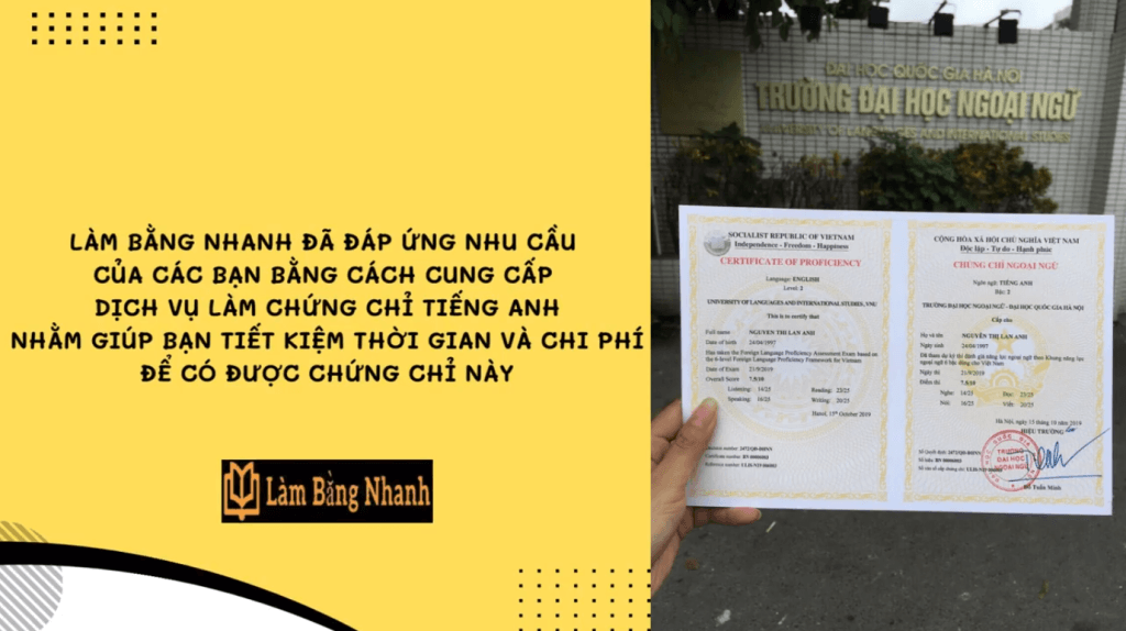 Làm Chứng Chỉ Tiếng Anh Chất Lượng Cao Tại Làm Bằng Nhanh