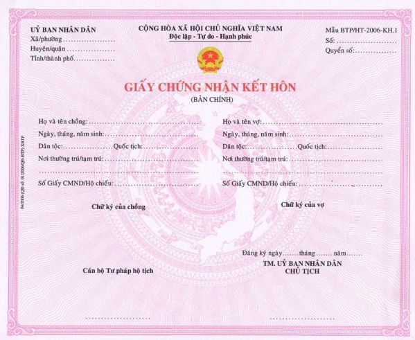 mẫu giấy đăng ký kết hôn 2022