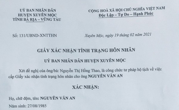 Vì sao cần phải làm giấy chứng nhận độc thân giả?