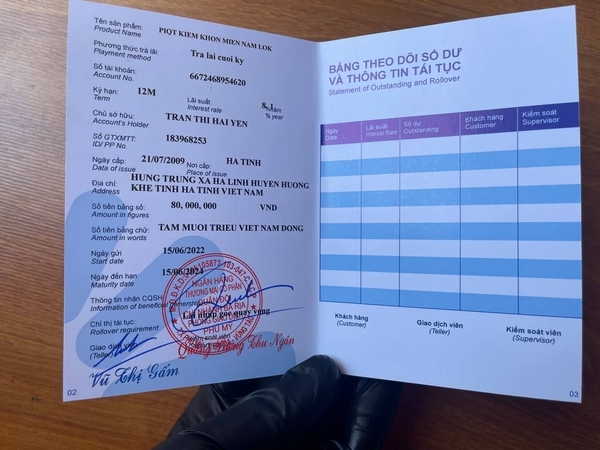 Thông tin mà bạn cần cung cấp để làm sổ tiết kiệm giả