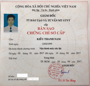 Làm Chứng Chỉ Máy Xúc Lấy Ngay Tại Làm Bằng Nhanh 100%