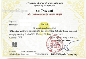 Làm Chứng Chỉ Sư Phạm Phôi Thật 100% Tại Làm Bằng Nhanh