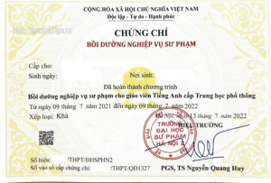 Làm Chứng Chỉ Sư Phạm Phôi Thật 100% Tại Làm Bằng Nhanh