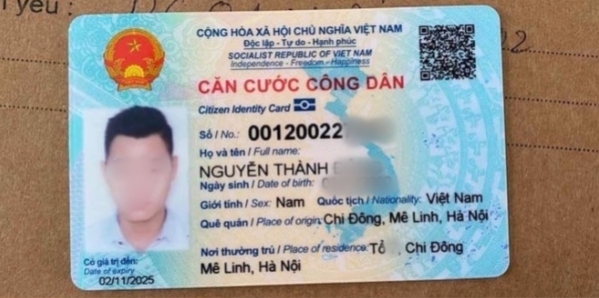 Nội dung mặt trước của CCCD gắn chip giả