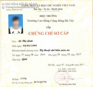 Làm Chứng Chỉ Nấu Ăn Phôi Thật 100% Tại Làm Bằng Nhanh