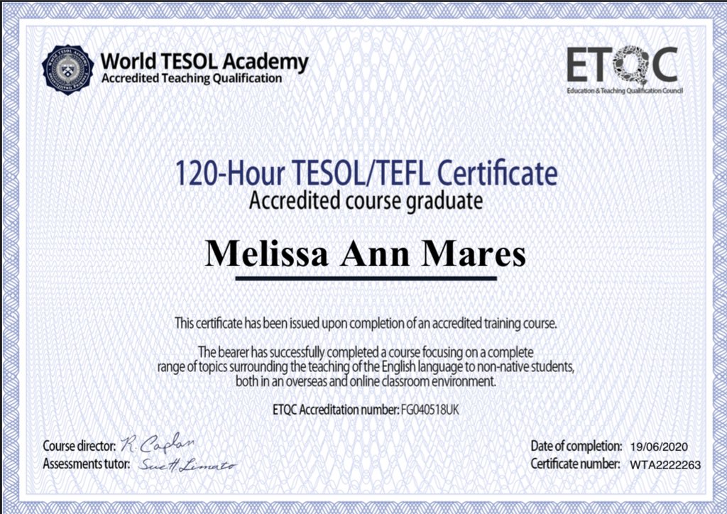 Làm Chứng Chỉ TESOL Giống Thật 100% Tại Làm Bằng Nhanh