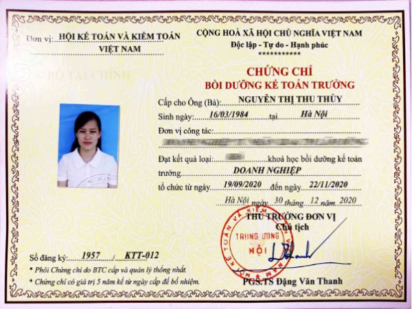 Làm chứng chỉ kế toán viên lấy ngay tại Làm Bằng Nhanh bao sử dụng trên toàn quốc