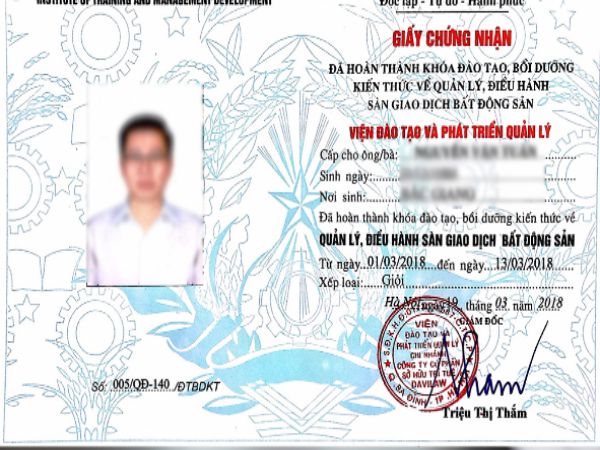 Giá cả dịch vụ làm chứng chỉ môi giới bất động sản lấy ngay