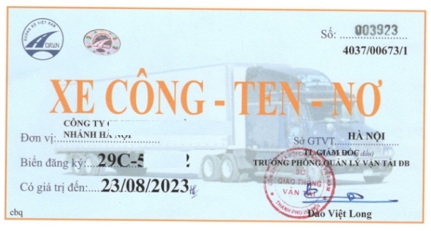 Phù hiệu xe container