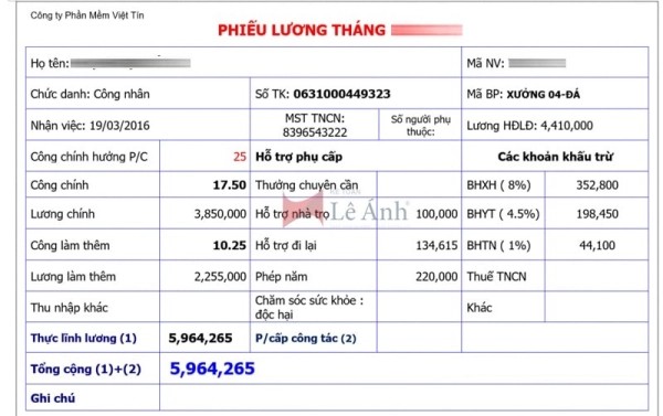 Chi Phí Khi Làm Giả Bảng Lương Tại Làm Bằng Nhanh