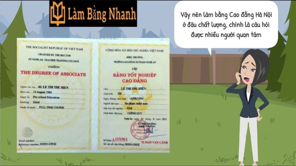 Làm Bằng Cao Đẳng Hà Nội Thật Có Đầy Đủ Hồ Sơ Tại Các Trường