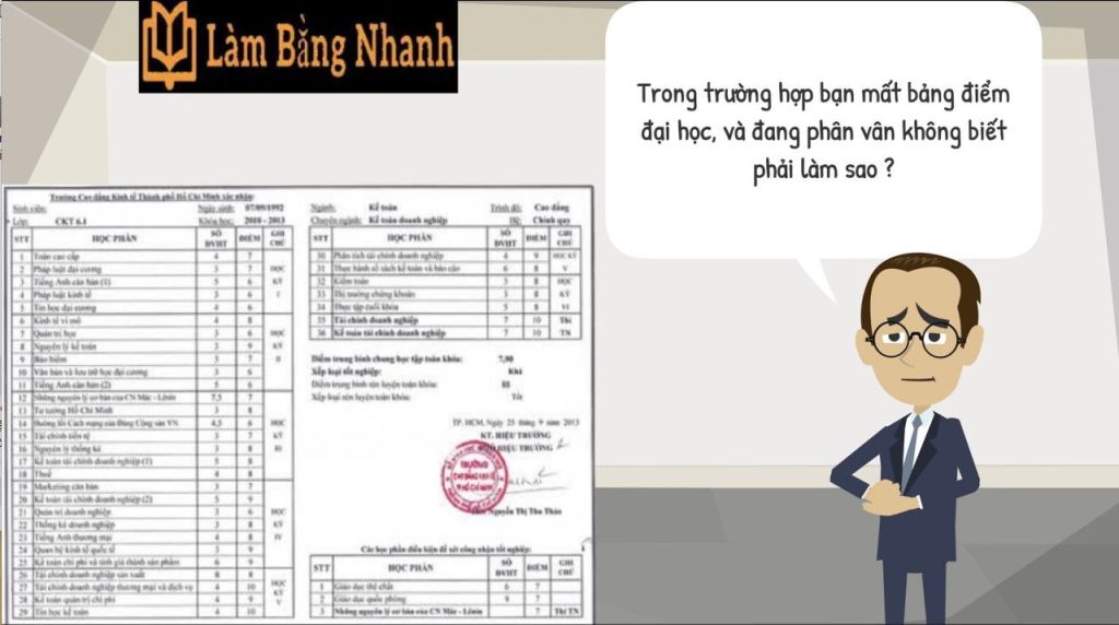 Làm Bảng Điểm Đại Học Các Trường Như Ý Và Nhanh Chóng