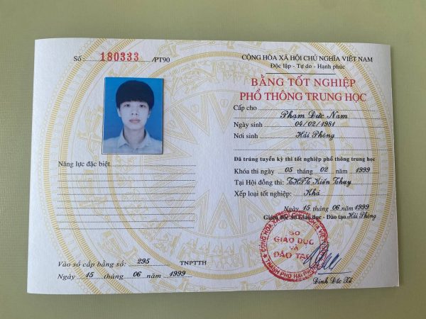 Làm Bằng Cấp 3 Phôi Thật Kèm Học Bạ Giá Rẻ Và Uy Tín