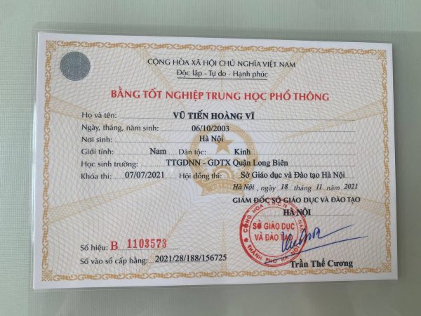 Làm Bằng Cấp 3 Phôi Thật Kèm Học Bạ Giá Rẻ Và Uy Tín