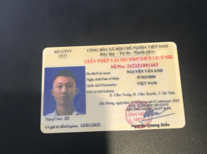 Mẫu bằng lái xe ô tô hạng B2 - Mặt trước