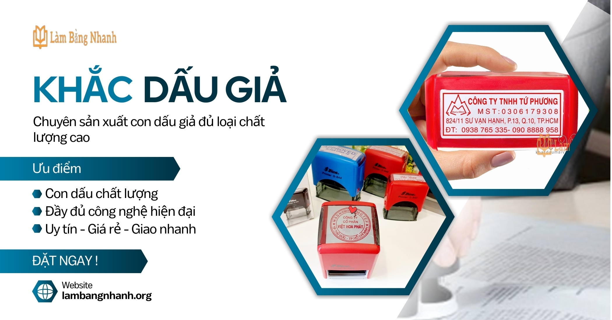 Khắc Dấu Giả Bằng Công Nghệ Cao Đủ Loại Giá Rẻ Uy Tín